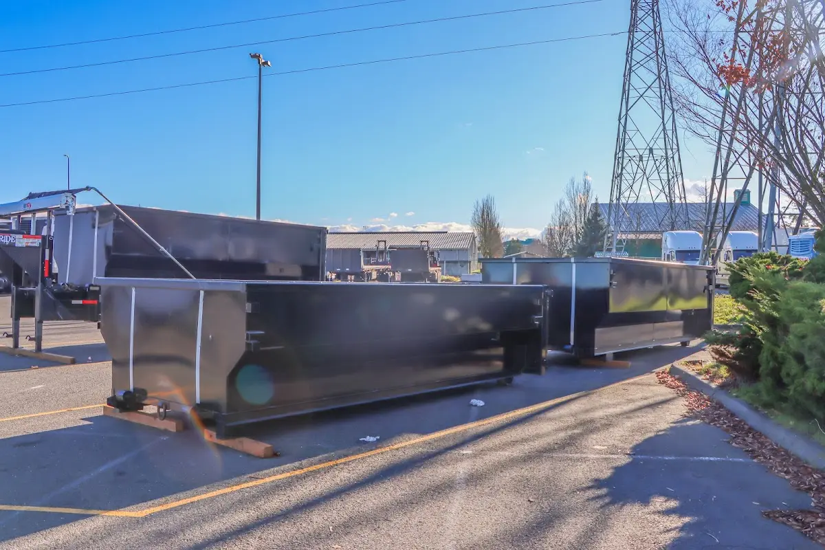 Roll-off dumpster ready for waste disposal at job site for 6 Yard Dumpster Rental in Herriman